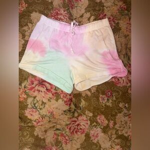 PINK Victoria's Secret Tie-Dye Shorts - Pink, Yellow, Green, Orange.